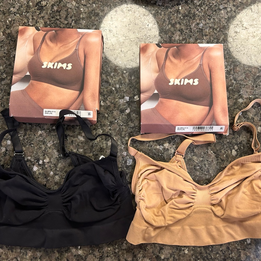 SKIMS L/XL seamless bralette bundle